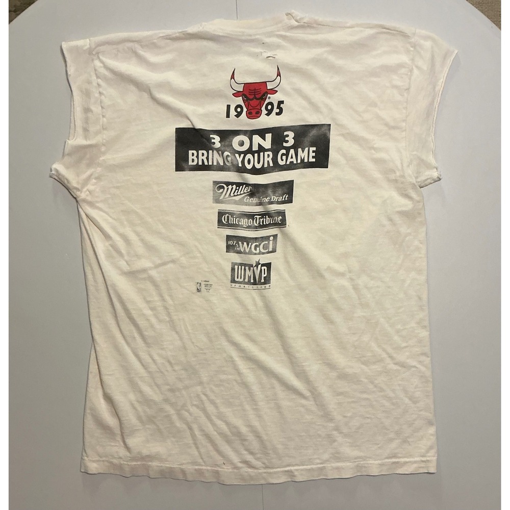 VTG USA Made 90s Chicago Bulls‎ Shoot The Bull 3 on 3 T-Shirt 2XL Distressed